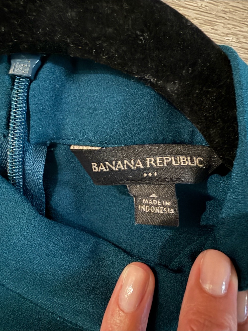 Banana Republic Teal Long-Sleeve Belted A-Line Dress - Picture 5 of 6
